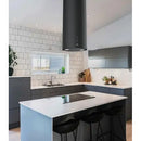 FRANKE FTU PLUS 3707 I BK Island Hood with Energy Class and Mounting Width of 37 cm, Matte Black NCS Design, Push-button Control, 3 Extraction Power Levels Including Intensive Slots.