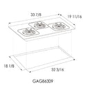 FOTILE GAG86309 HOB E, PSB, SNI, SIRIM Technology of Hob Burn Tech-lV® Technology No of Burners 3 Surface Material Tempered glass