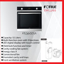 FOTILE KEG-6001A Built-in Oven: Tempered Glass with E-Coating (Strength Increased by 200%), 8 Functions, 4 Elements.