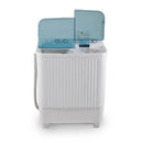 HAIER Top Loader Washing Machine HWM 100-BS - Semi-Automatic Twin Tub Washing Machine - 10 Kg Virgin Plastic Body (Rust Free) Dimensions: L760 x W450 x H947 (mm) White Cabinet Color Gear System Technology