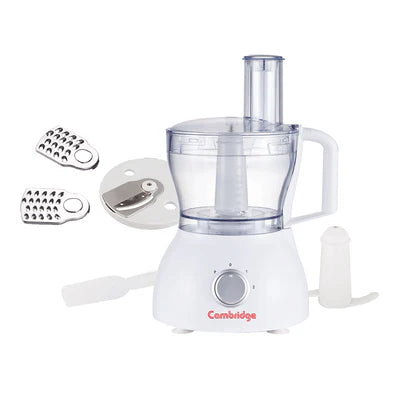 CAMBRIDGE Multi-Purpose Chopper FP-2415: 13-in-1, 2.5L Bowl, Vegetable Slicer, 800W Motor, White Color