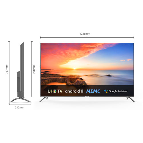 CHiQ 50" 4K HDR LED U50M8X: 4K HDR10, HLG, Dolby Vision, Dolby Audio, MEMC Built-in 60Hz, Android TV 11.0 Pie, Netflix, YouTube, Bluetooth 5.0