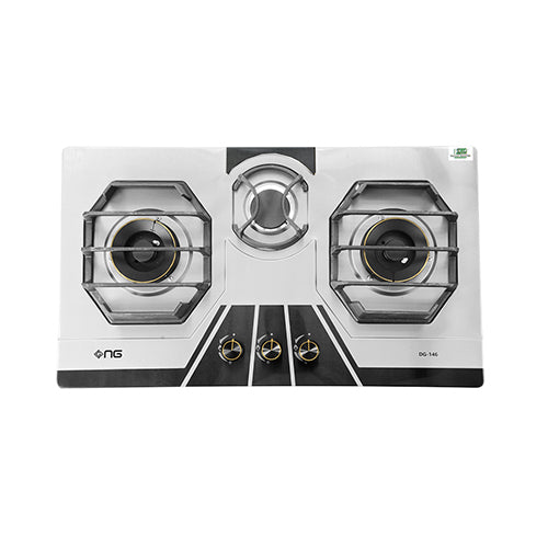 NASGAS Kitchen Hob DG-146-BK: High-efficiency Burners, Stylish Tempered Glass Design, Enhanced Safety Features