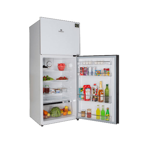 DAWLANCE 91999 Avante Noir Red Double Door Refrigerator: Bright LED Lighting in Freezer, Efficient & Even Illumination, Enhanced Durability