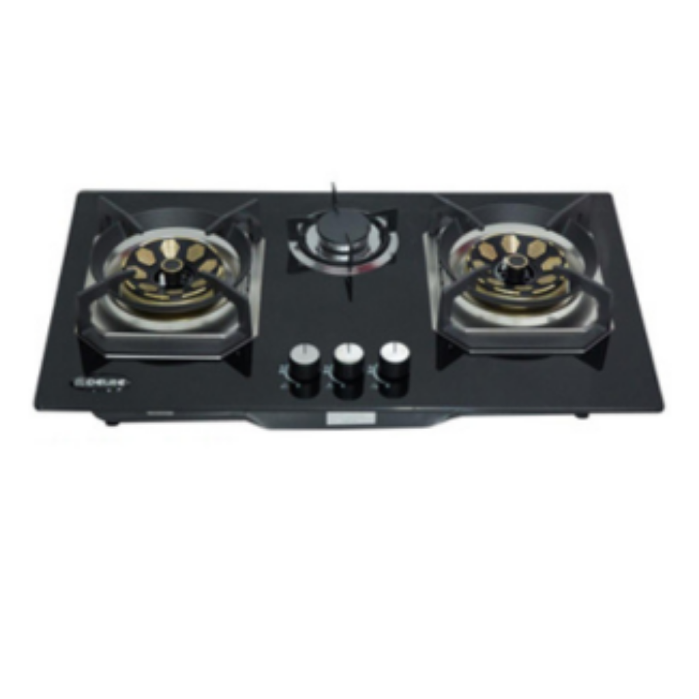 Delite Cooking Hob DHA DGH-3GB Built-in Gas Hob with 3 High-Efficiency Burners, Tempered Glass Top, Auto Ignition & Stylish Kitchen Cooking Solution