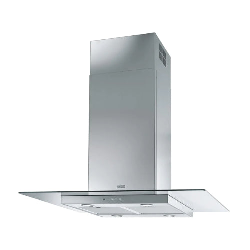Franke FGL 925 I XS NP Glass Linear Island hood cm. 90 - satin stainless steel / crystal FEATURES Energy class B Size Soft Touch control type Low noise Speed number 3 + intensive.