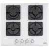 FRANKE FHNS 604 4G WH C Gas Hob - New Square Line: Stylish White Glass Finish, 4 Cooking Zones, Electromechanical Control, and Durable Cast Iron Grates