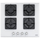 FRANKE FHNS 604 4G WH C Gas Hob - New Square Line: Stylish White Glass Finish, 4 Cooking Zones, Electromechanical Control, and Durable Cast Iron Grates