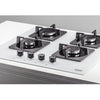 FRANKE FHNS 604 4G WH C Gas Hob - New Square Line: Stylish White Glass Finish, 4 Cooking Zones, Electromechanical Control, and Durable Cast Iron Grates
