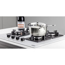 FRANKE FHNS 604 4G WH C Gas Hob - New Square Line: Stylish White Glass Finish, 4 Cooking Zones, Electromechanical Control, and Durable Cast Iron Grates