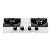 FRANKE FHNS 604 4G WH C Gas Hob - New Square Line: Stylish White Glass Finish, 4 Cooking Zones, Electromechanical Control, and Durable Cast Iron Grates