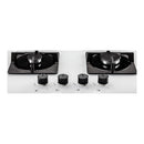 FRANKE FHNS 604 4G WH C Gas Hob - New Square Line: Stylish White Glass Finish, 4 Cooking Zones, Electromechanical Control, and Durable Cast Iron Grates