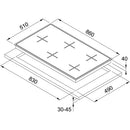 FRANKE 905 4G TC XS C Gas Hob (90cm): Powerful and Versatile Stainless Steel Cooktop with 5 Burners, Including Triple Crown, Rapid, and Semirapid Functions