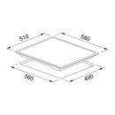 FRANKE FRSM 604 CT BK Electric Hob: Black Glass Ceramic, 4 Cooking Zones up to 6 kW Power, Touch Control, Progressive Power