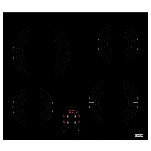 FRANKE FRSM 604 CT BK Electric Hob: Black Glass Ceramic, 4 Cooking Zones up to 6 kW Power, Touch Control, Progressive Power
