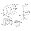 FRANKE FSM 86 HE XS Multifunction Electric Oven, Featuring Satin Stainless Steel / Black Crystal Finish from the Smart Collection, Boasts a Capacity of 71 Liters with Hydrolytic Cleaning