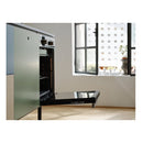 FRANKE FSM 86 HE XS Multifunction Electric Oven, Featuring Satin Stainless Steel / Black Crystal Finish from the Smart Collection, Boasts a Capacity of 71 Liters with Hydrolytic Cleaning