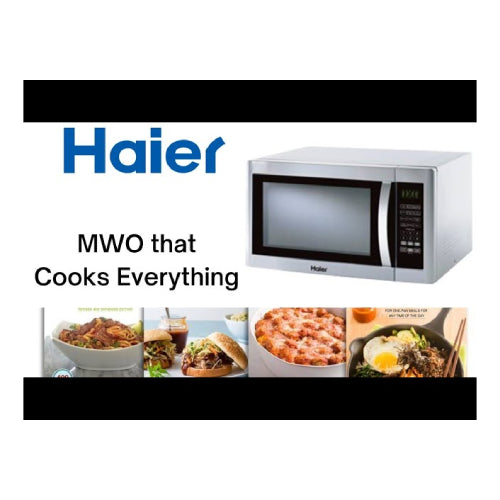 Haier HMN-45200ESD MICROWAVE OVEN:  45 Liter (Grill/Cooking) Silver and Black