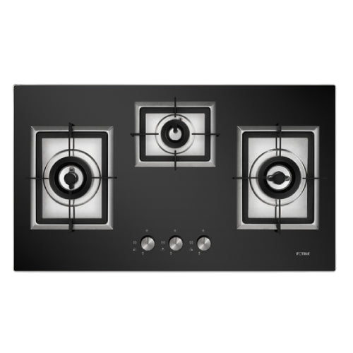 FOTILE GAG86309 HOB E, PSB, SNI, SIRIM Technology of Hob Burn Tech-lV® Technology No of Burners 3 Surface Material Tempered glass
