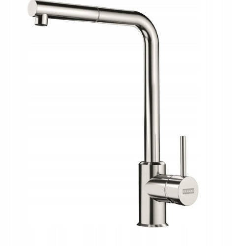 FRANKE Sirius Side-Chrome/Stone G Kitchen Sink Tap with Pull-Out Spout: Classic Chrome-plated Design Perfect for Stainless Steel Sinks