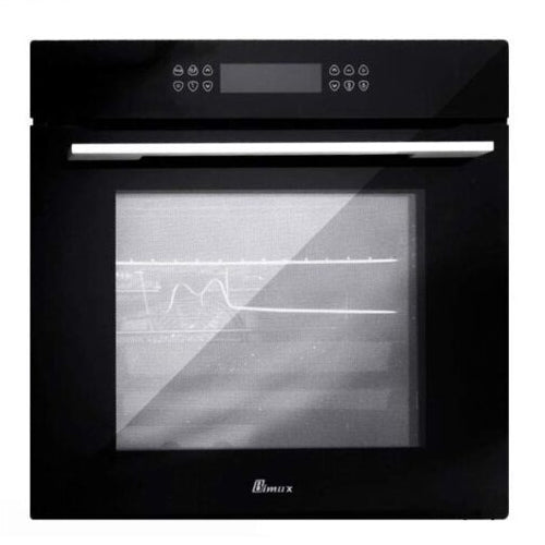 Non-stop oven model MF-0020 E of built-in type Black color electrically With a capacity of 70 liters   Oven front made of tempered glass The glass material is 3-pane tempered glass It has a full touch keyboard panel .