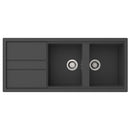 BIMAX 001 B (GRANITE SINK) Dimensions Of The Sink 50 X 116 Cm  Bimax Black Granite Sink Bg 001 Installation Type Built-in Number Of Hips Two Big Hips Sink Design Super Fantasy Appearance Granite