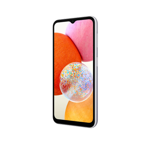 SAMSUNG GALAXY A14 -- 6/128 (SILVER)A wide and vivid screen to explore. The 6.6-inch FHD+ display gives you plenty of space to fill with your favorite movies games and memories.