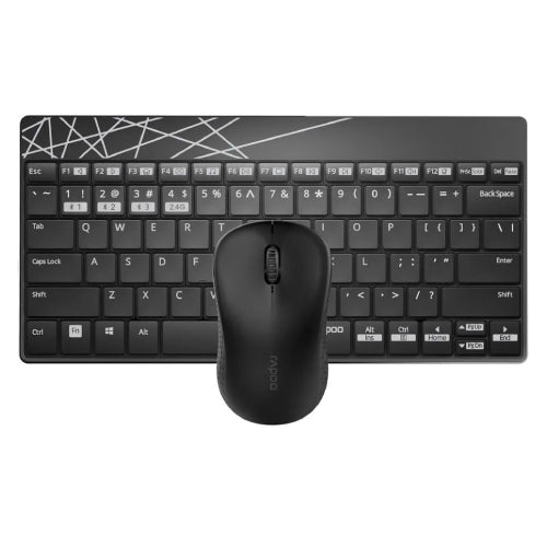 RAPOO 8000M BLACK BLUETOOTH SET KEYBOARD MOUSE Reliable multi-mode wireless connection: connect via Bluetooth 3.0, 4.0 and 2.4 GHz Connect to multiple devices Switch among connected devices in one click Compact light.