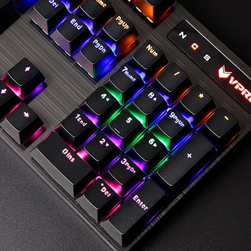 RAPOO V500PRO RGB BLACK KEYBOARD Mechanical keys Key life of up to 60 million operations Anti-ghosting all keys are conflict-free Spill-resistant design Individually backlit keys