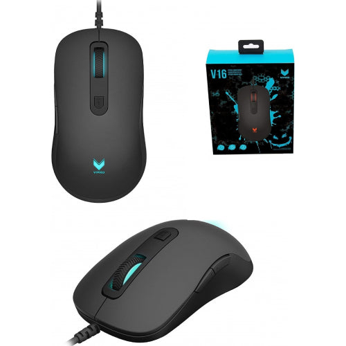 RAPOO V16 ORAGNE LIGHT MOUSE Ergonomic ambidextrous design Adjustable 2000 DPI gaming sensor 30 inch/s tracking speed 8G acceleration Breathing light with cyclical changes Onboard Memory Plug and play