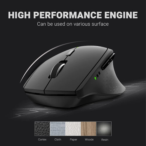RAPOO MT550W BT MOUSE BLACK Reliable multi-mode wireless connection: connect via Bluetooth 3.0, 4.0 and wireless 2.4 GHz Connect to multiple devices Switch among connected devices in one click Comfortable elegant design.