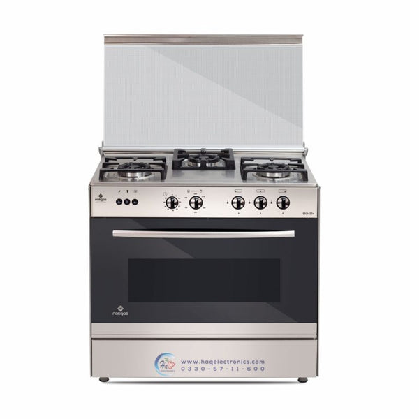 NASGAS EXM-334 (Single Door),Tempered Glass Triple Burner Stove with Heavy Cast Iron Nonstick Trivets for Superior Cooking Experience.