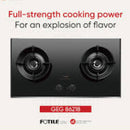 FOTILE GEG 86218 HOB 2 Burner Tempered Glass Cast Iron Pan Support Grate 70x40 cm rand Shape Rectangle Number of Burners Shape Rectangle Number of Burners