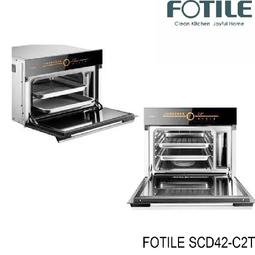 FOTILE SCD42-CT2, Luxurious Steam Built-In Oven with Illuminated Touch Control and Coffee Tempered Glass