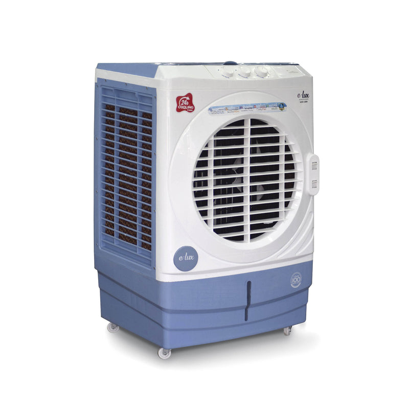 E LUX Air Cooler MER-1004 With 100 Litre Huge Water Tank 99.9% Cooper Wire Heavy Duty Motor Refreezing Ice Packs and Energy Efficient