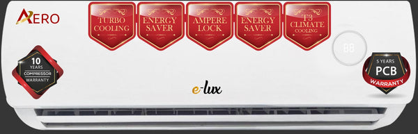 E-Lux 1 Ton AERO MEA-512 A with Turbo Cooling, Energy Saver Mode, Ampere Lock, T3 Technology, Inverter 10 Years Compressor and 5 Years PCB Warranty
