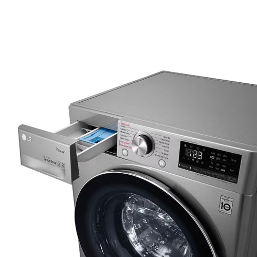 LG Front Load Washer F4R5VYL2P, AI DD Detects Fabric, Steam Technology for Allergy-Free Cleaning, Bigger Drum, Long-Lasting