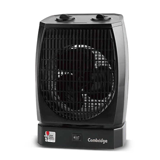 CAMBRIDGE  Fan Heater FH0026: Offers Dual Air Flow Speeds, Adjustable Heat Control, Efficient Heating, and a User-Centric Design