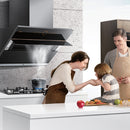 FOTILE JQG-9009 Kitchen Hood 90cm Wide Tempered Glass Surface, O-touch Control, 2 Speed Fan Control, Delay-off Function, Low Noise Level