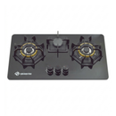 Golden Fuji GT‑3(80) Kitchen Built‑In Hob With 3 Gas Burners, Glass Top Surface and Automatic Piezo Ignition