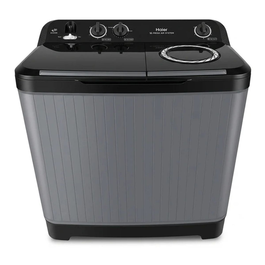 Haier 10 Kg Twin Tub Washing Machine HTW100 196G with Powerful Washing Performance, 1300 RPM Spin Speed and Energy Saving Operation