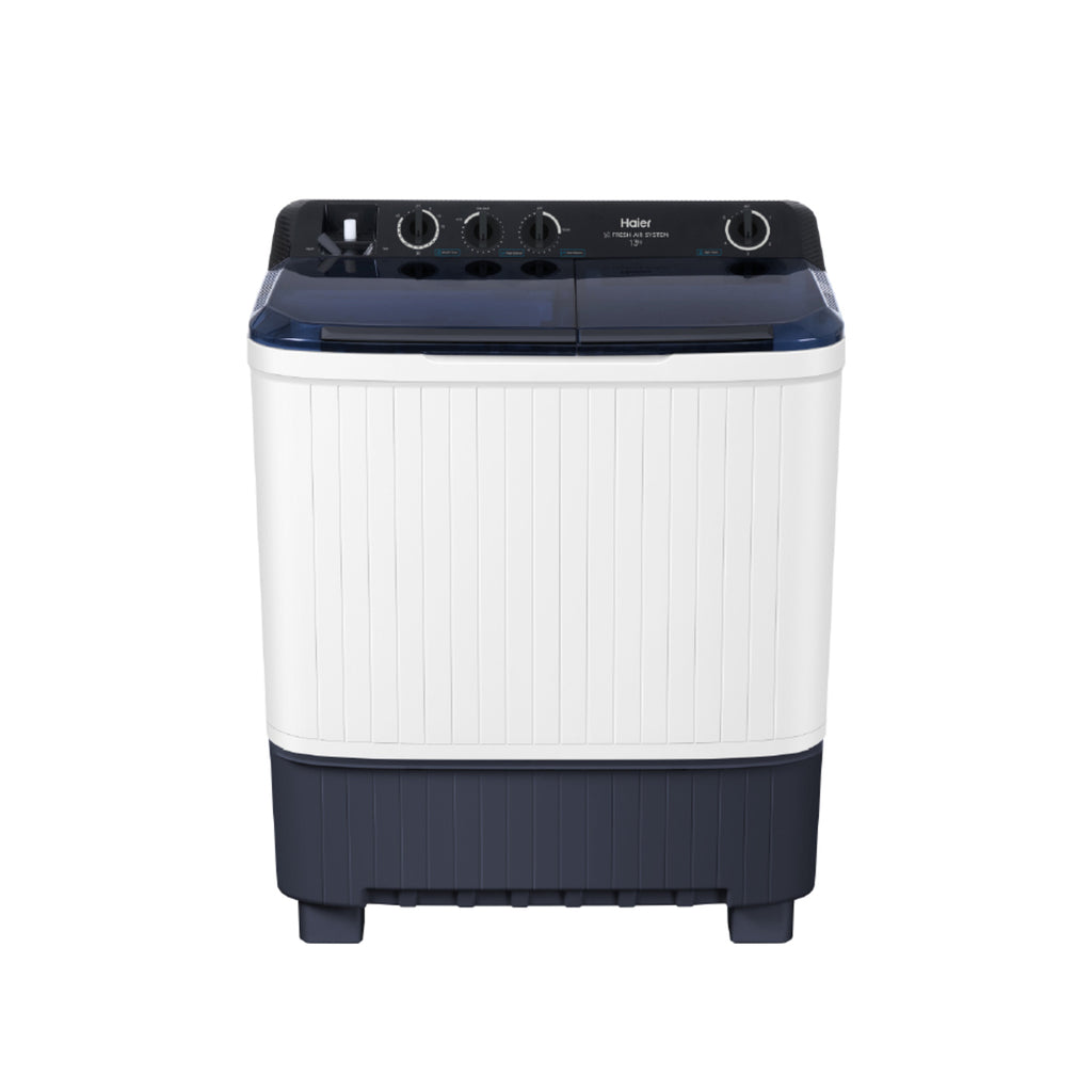 Haier Semi Auto Series HWM130-1217 with Soak Wash Shower Rinse Air Dry Water Inlet Selection and Easy Clean Filter