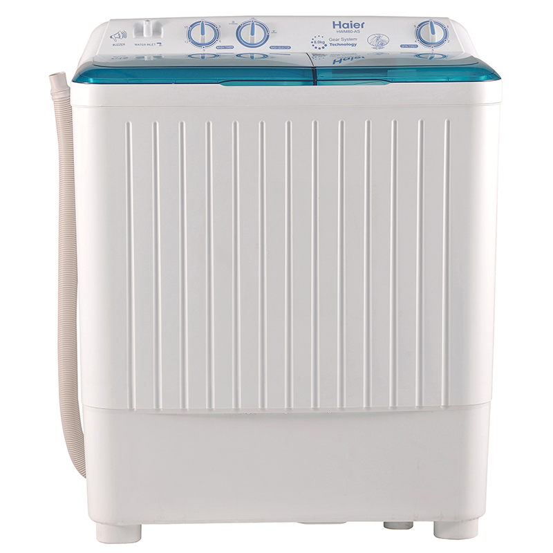 Haier Twin Tub Washing Machine HWM80-AS with Lint-Filter Standard Strong-Program and Virgin Plastic
