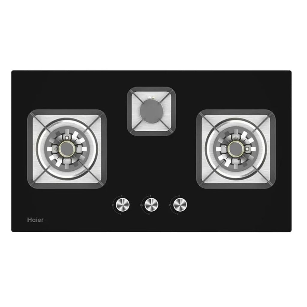 Haier HCC Q67366 NG 3 Burner Tempered Glass Hob 