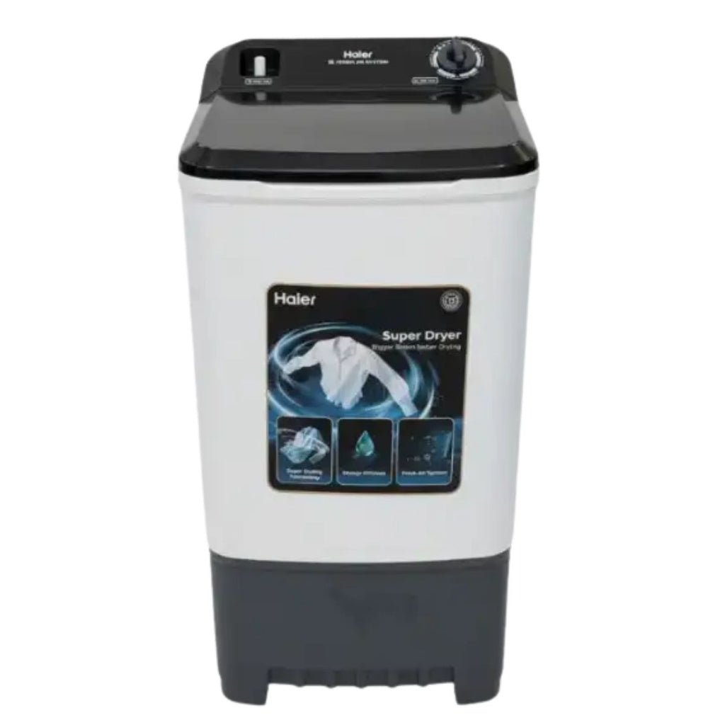 Haier Single Tub Spinner Dryer HWS80 60 8KG Large Capacity with Virgin Plastic Body, 600 RPM Fast Drying and 10 Year Motor Warranty