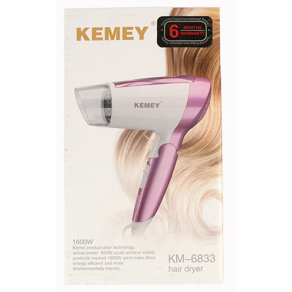 KEUNE / GEMEI / KEMEI KM 6833 Hair Dryer with Powerful Motor, Fast Drying Technology & Professional Salon-Style Hair Styling