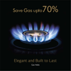 Golden Fuji GT‑3(80) Kitchen Built‑In Hob With 3 Gas Burners, Glass Top Surface and Automatic Piezo Ignition