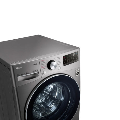 LG Front Load Washer/Dryer 15kg/8kg, with AI DD, Steam, ThinQ Technology, and Allergen-Reducing Steam Cycles