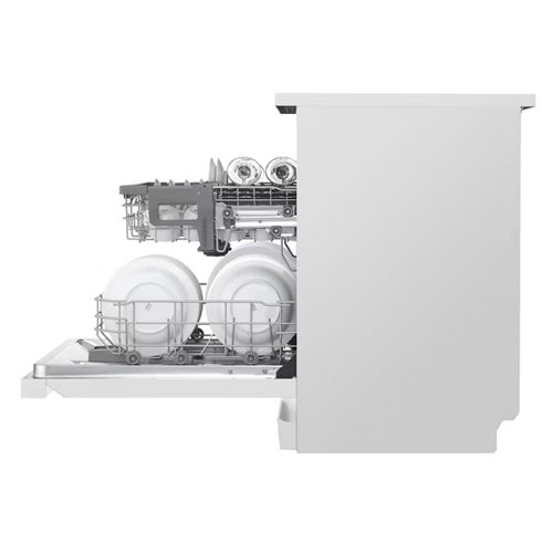 LG QuadWash™ Dishwasher, 14 Place Settings, EasyRack™ Plus, Inverter Direct Drive, ThinQ, White Color  washing lightly soiled dishes or heavy-duty cookware, this dishwasher is designed to meet your needs with efficiency and style