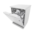 LG QuadWash™ Dishwasher: 14 Place Settings, EasyRack™ Plus, Inverter Direct Drive, ThinQ, White – Efficiently Cleans Light to Heavy-Duty Dishes.